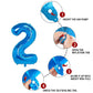 2 Number Balloon Blue 40 Inch Big Foil Mylar 2Nd Balloons For 2 Year Old Boy Girl Birthday Party Decorations Wedding Anniversary
