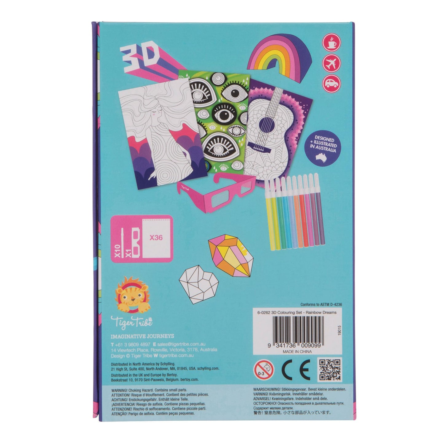Tiger Tribe: 3D Coloring Set - Rainbow Dreams - Activity Set, Color Drawings That Leap Off The Page, 3D Glasses, Markers, Kids A
