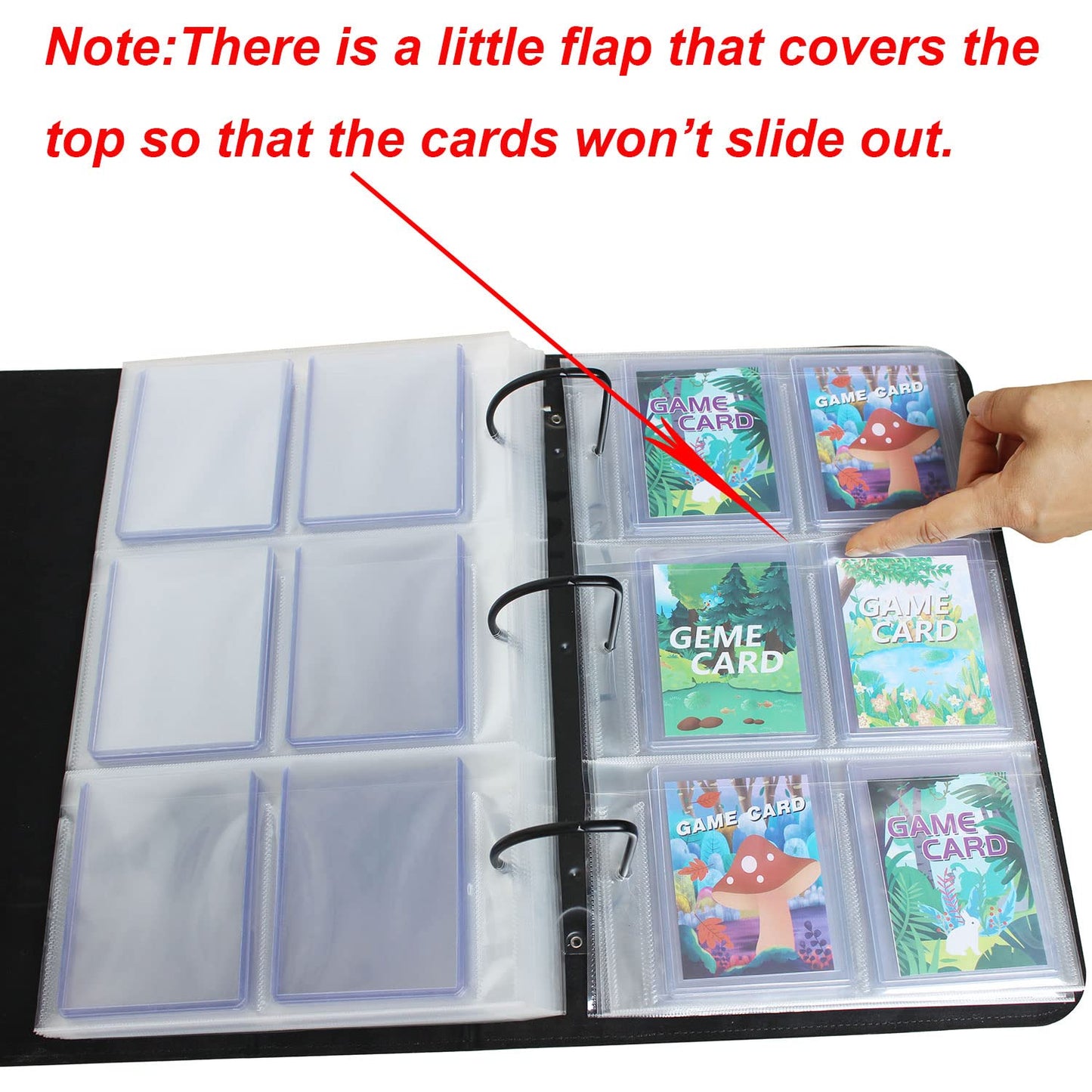 Turkra Toploaders Binder With 25 Pages, 3-Ring Top Loaders Holder Album Holds 150 3' X 4' Standard Toploaders Hard Holders(Black)