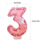 Birthday Candles Number 3,Pink Glitter Happy Birthday Cake Candles Handmade Sequin Numeral Candle