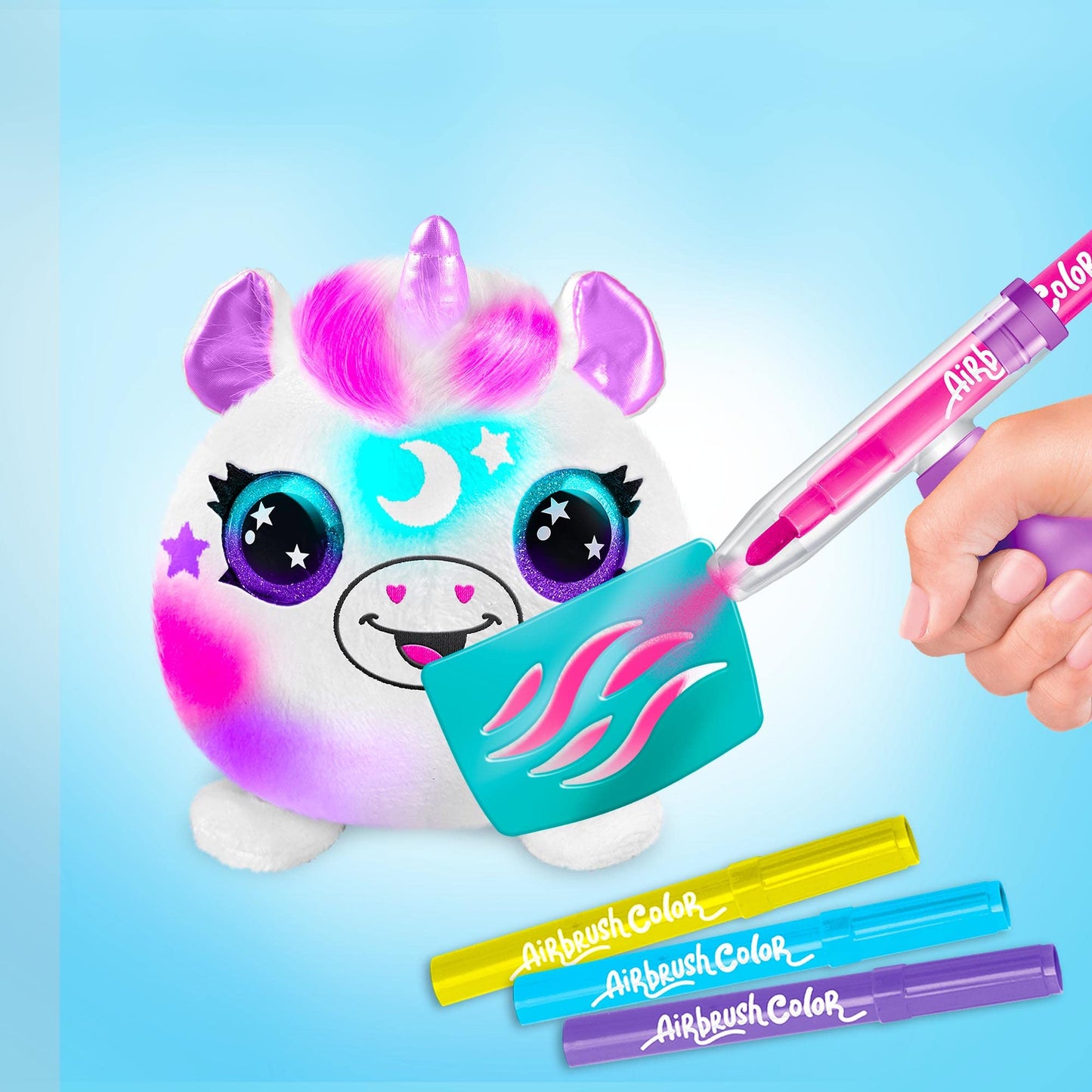 Canal Toys Airbrush Plush Mini Mystery 2 Pack - Multicolored, Customize with Markers & Stencils, Ages 6+