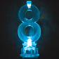 Unique Number 8 Flashing Holder & Candles, 3, Multicolor