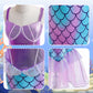 Itvti Little Girls Mermaid Costume Princess Dress Up Ariel Outfits With Accessories Wig Birthday Party Halloween Cosplay, Purple, 3-4 Years(Tag 110)