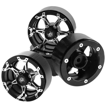 4Pack Vgoohobby 1.9 Metal Beadlock Wheels RC Wheel Rim Set 6-Spoke Compatible with Traxxas TRX4 Axial SCX10 AXI03007 Tamiya CC01