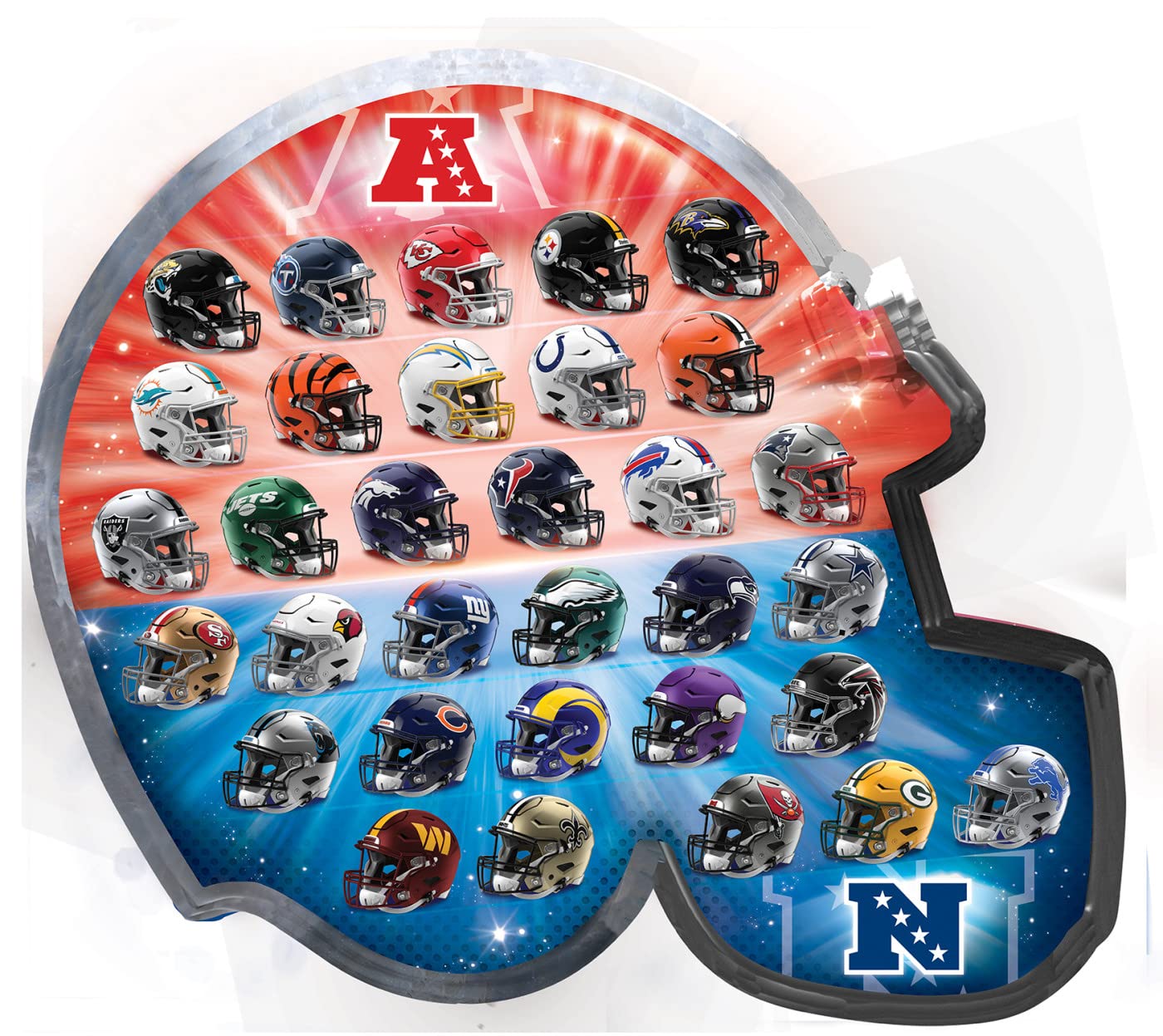 MasterPieces 500 Piece Sports Jigsaw Puzzle for Adults - NFL Helmet Shaped Puzzle - 25x22