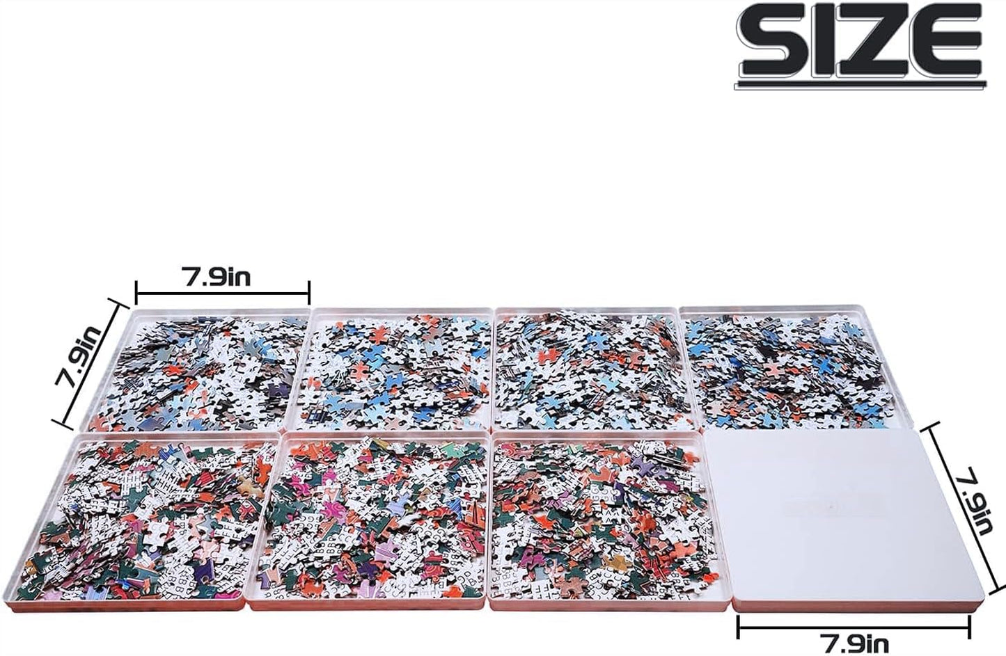 Wishdiam 8 Puzzle Sorting Trays Fit Up To 2000 Pieces Puzzles Jigsaw Puzzle Trays Puzzles Accessories Puzzle Stacking Trays Gift For Puzzlers(White)
