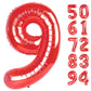 Red 9 Balloon, Number Balloon 40 Inch, Red Party Decorations, Giant Birthday Decorations For 9Th 19Th 29Th 90Th Boy Girl, Number