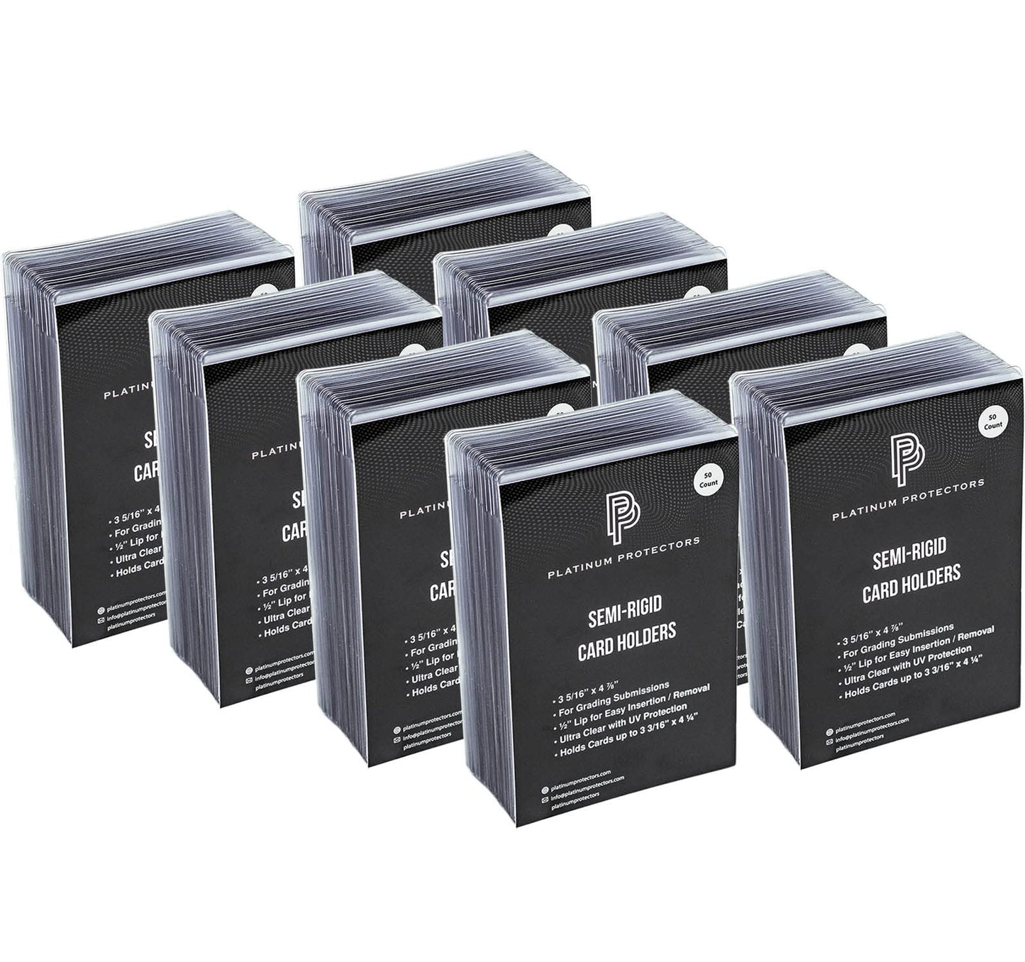 Platinum Protectors Semi-Rigid Card Holders for Graded Card Submissions for Standard Trading Cards (400 Pack)