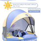 Mambobaby Baby Pool Float with Foldable Canopy  Kalolary Non-inflatable Baby Swim Float Infant Swim Trainer Ring Toddler Pool Float with Adjustable Strap for 3-24 Months Age Boys Girls (Purple Voyage)