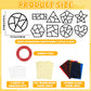 QOUBAI 32 Sets Back to School Geometric Recognition Suncatchers Craft DIY Window Stained Glass Effect Star Paper Crafts Home Sch