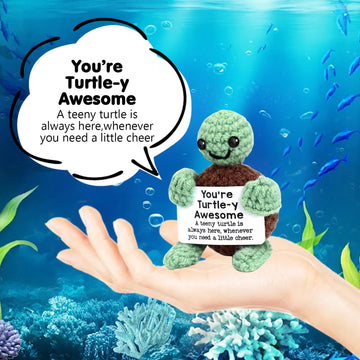Funny Gifts Women Positive Emotional Support Crochet Valentine Plush Nuggets Partner Cute Birthday Gift Mini Positive Turtle Far