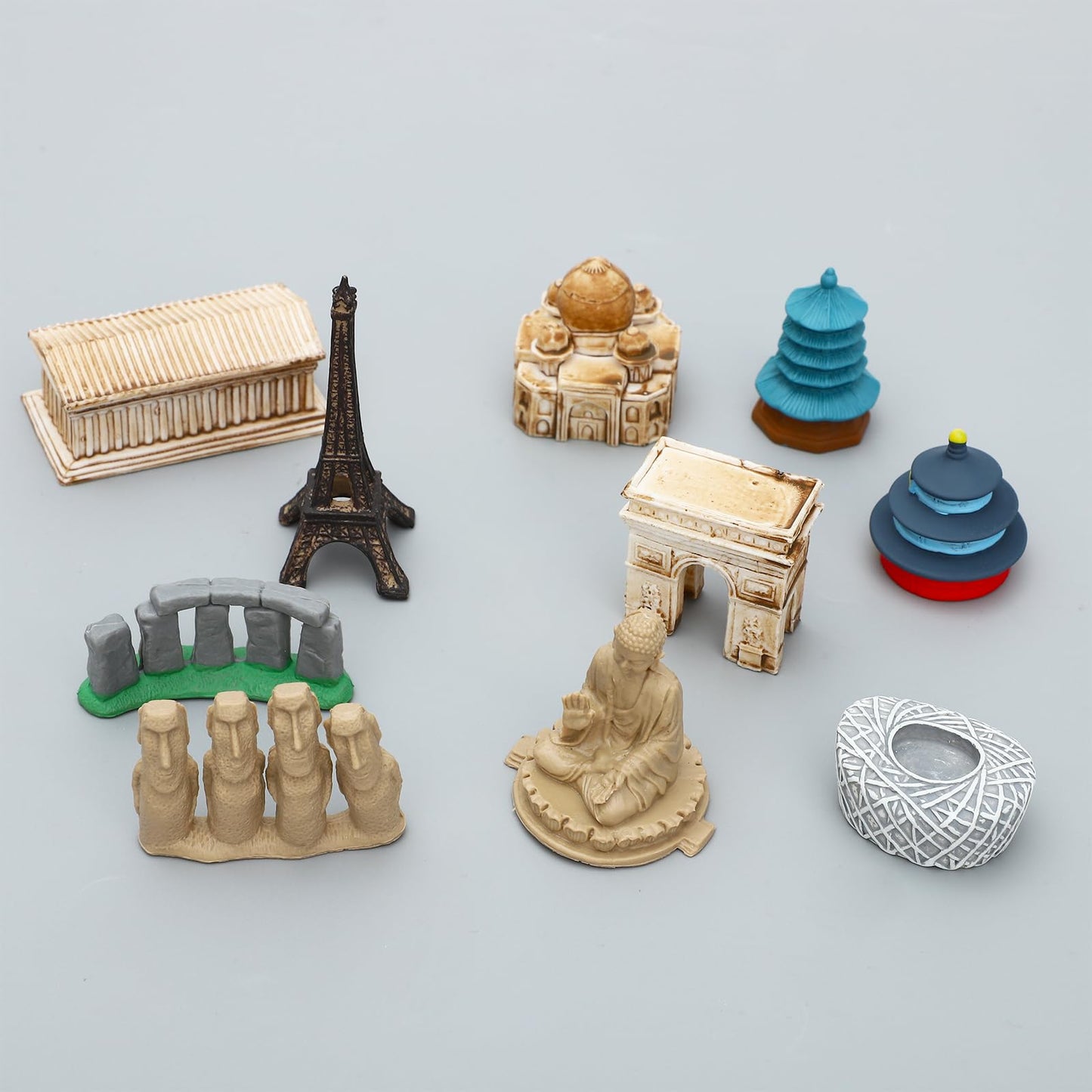 Onest 14 Pieces Mini Egyptian Figurine Playsets Famous Architecture Figurines Toys For Boys And Girls