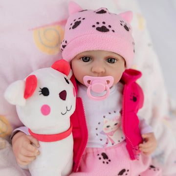 Fancci Realistic Reborn Baby Dolls,18 Inch Lifelike Newborn Baby Doll Real Life Baby Dolls Soft Weighted Reborn Doll Christmas O