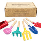 WEILAIDI Beach Toys,6 Pcs Children Beach Sand Toys,8'' Kids Gardening Set Metal Garden Tools with Sturdy Wooden Handle,Safe Kids