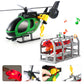 Dwi Dowellin Carrier Truck Toy - 25.6" Semi Truck with Helicopter & Dinosaurs, Green, Model 666-72F, Ideal for Kids Ages 3-6+