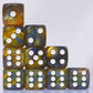 10 PC D6 dice 16mm Acrylic Dice Set for RPG MTG DND Dice Table Games and Board Games (Coffee + Green)