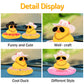 Wonuu Swim Ring Rubber Ducks With Mini Diamond Glasses Hat Necklace For Cars Dashboard Decorations Car Accessories Toy Duck Car Ornament, Cowboy Hat Black- Red Donut Swim Ring