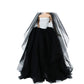 Bjdbus 11.5 Inch Girl Doll Clothes, Black White Trailing Dinner Party Gown With Long Veil