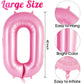 Pink Number 0 Balloon 40 Inch, Big Large Foil Helium Number Balloons, Jumbo Giant Mylar Number 0 Balloons For Birthday Party Dec