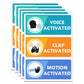 Voice Clap Motion Activated Stickers,Prank Stickers Funny Joke Labels,2x4 Inch Stickers,120 Pcs Per Pack