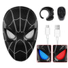 Dluobie Spider Hero Mask with Moving Eyes and LED Lights, Ring Remote, Halloween Roleplay Mask Costume for Teens and Adults, Rea