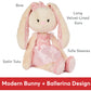GUND Curtsy Ballerina Bunny Plush Stuffed Animal, Pink, 15", Cream Plush Fur, Ages 1+