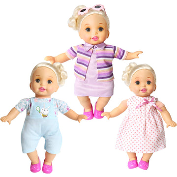 Bobo Clothes Set Of 12 For 12-14-16 Inch Alive Lovely Baby Doll Clothes Dress Outfits Costumes Dolly Pretty Doll Cloth Handmade Girl Christmas Birthday Gift