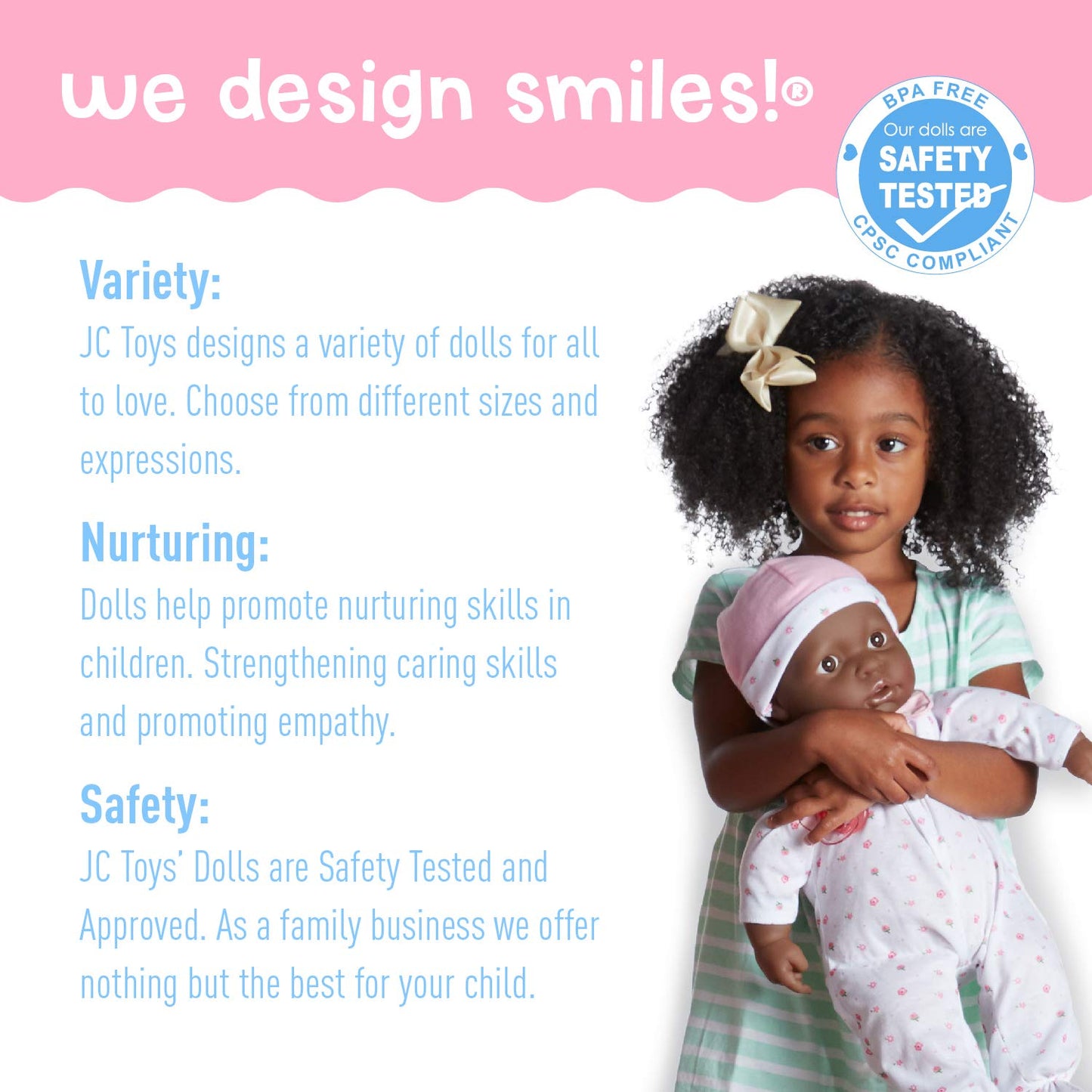 Jc Toys - La Baby | African American 20-Inch Large Soft Body Baby Doll | Washable | Removable Pink Outfit W/ Hat And Pacifier | For Children 2 Years +