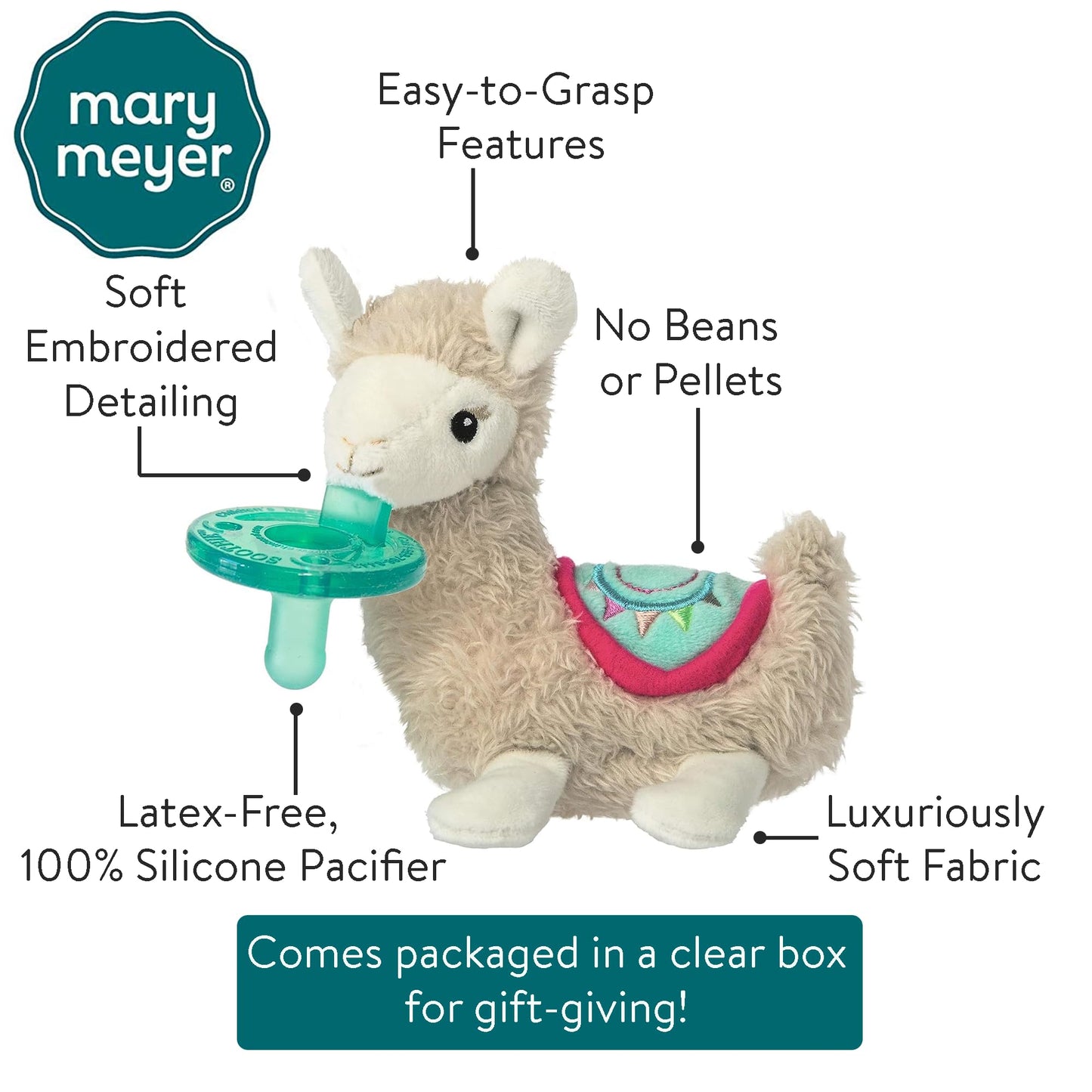 Mary Meyer Wubbanub Infant Pacifier, 6-Inches, Lily Llama 1 Count (Pack Of 1)