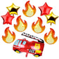 Atpata Funky Fire Engine Fire Fighter Truck Balloons Fire Brigade theme Fire Van Birthday Party Balloons & Decorations (Flames a