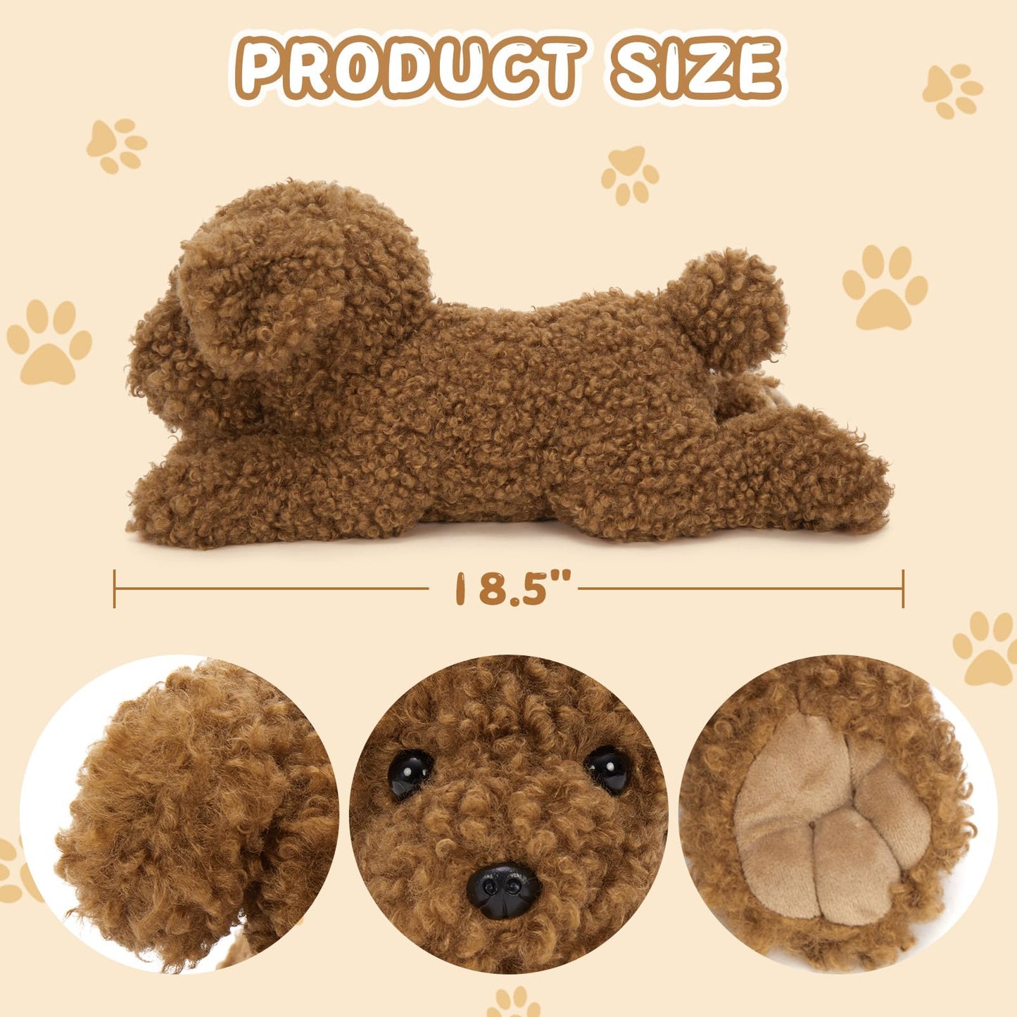Muiteiur 4 Pcs Dog Stuffed Animals  18.5 Inch Teddy Dog with Puppies  Brown Dog Plush for Kids Girls Boys  Gift for Birthday Theme Party