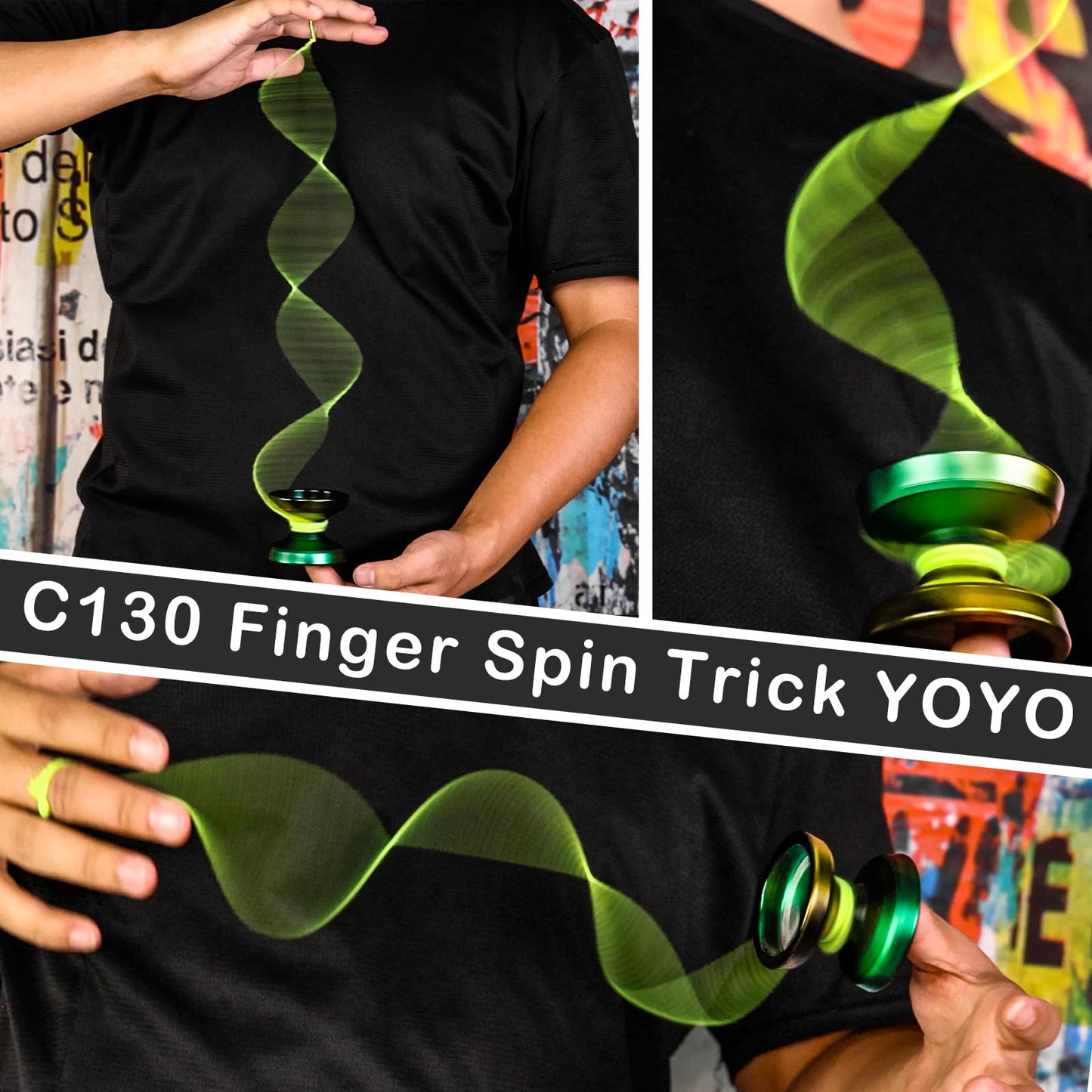 Watieoboo Yoyo Responsive Yoyo Professional,C130 Fingerspin Yo Yo For Kids Adults Beginner Metal Unresponsive Yoyos For Adults A