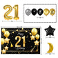 Happy 21St Birthday Balloons Gold Set Decor - Cheers To 21 Years Old Party Theme Garland Star Moon Banner Backdrop Decorations F
