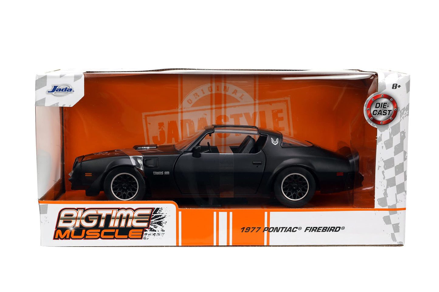 Jada Toys Big Time Muscle 1:24 1977 Pontiac Firebird Trans Am Die-cast Car, Toys for Kids and Adults (34038),Black