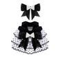 Abincee 17cm Doll Clothes Compatible with Labubu enhanced Doll Outfit Set Fashion Designed Dresses (Black)