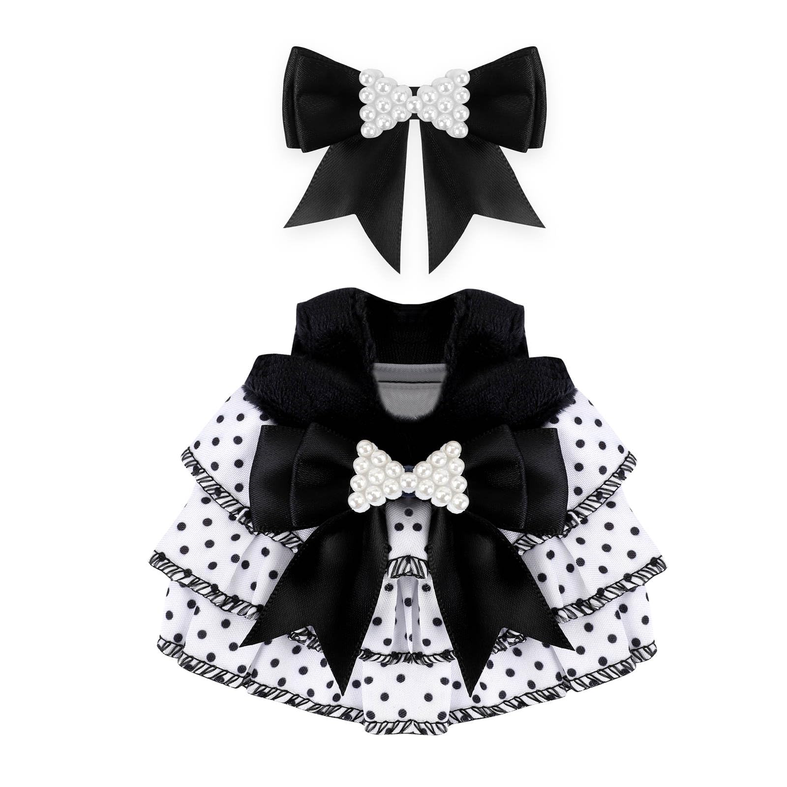 Abincee 17cm Doll Clothes Compatible with Labubu enhanced Doll Outfit Set Fashion Designed Dresses (Black)