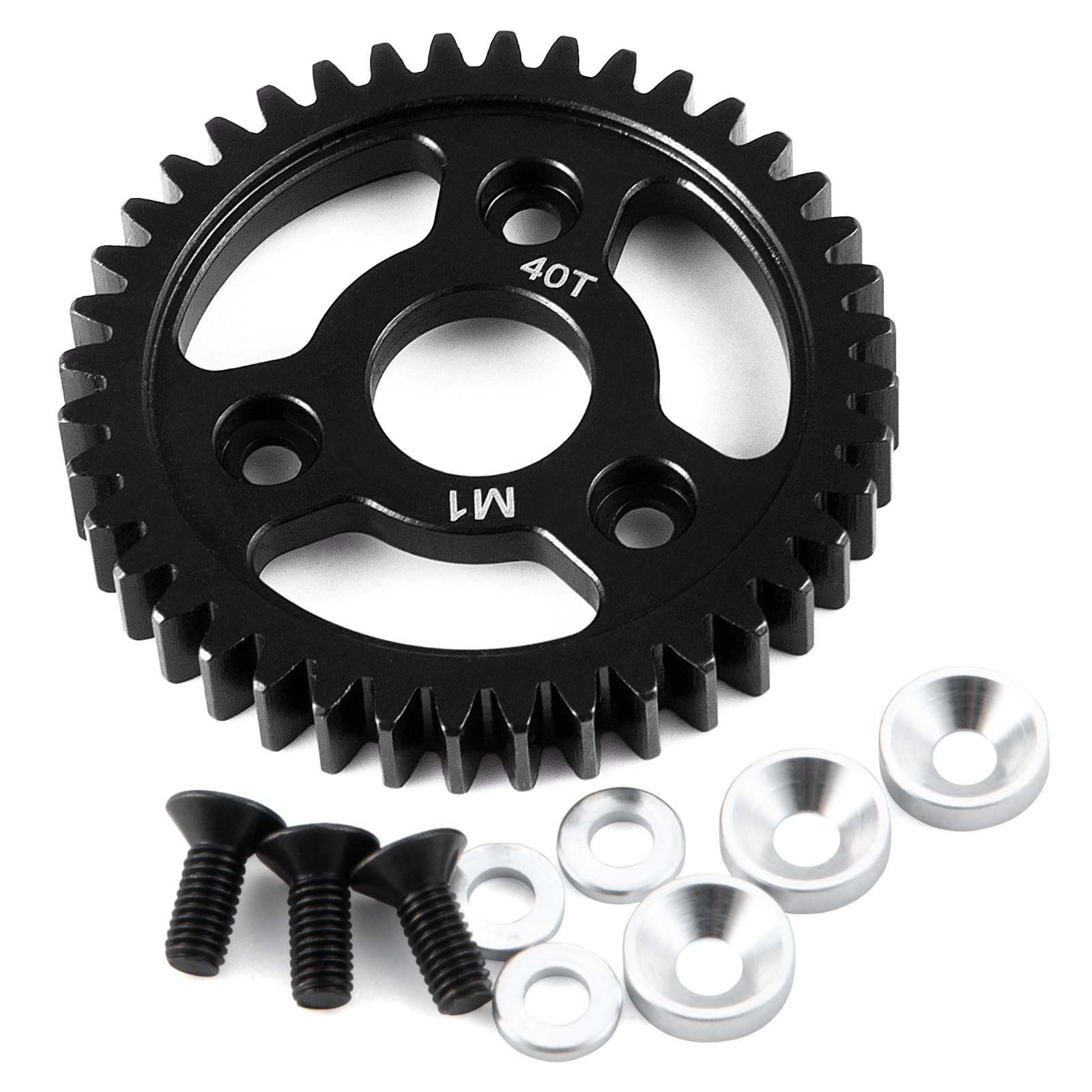 BRKRC Carbon Steel 1M 36T 38T 40T Main Spur Gear for 1/8 Tra-xxas Revo 2.5 3.3 Upgrade Parts (40T)