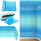 Kochorie 54 Inch x 200 Ft Ocean Waves Plastic Tablecloth Roll in Slide Cutter Box Under the Sea Table Cover Blue Water Print Bac