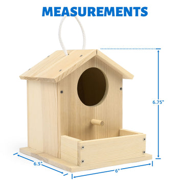 Lotfancy Bird House Kit, Diy Wooden Birdhouse Kits, Arts And Crafts Painting Kits For Kids Ages 4+, Build And Paint, Including Paints & Brushes
