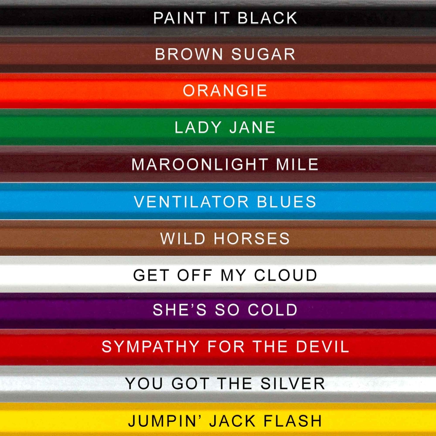 Pun Labs Rolling Tones Colored Pencil Set - 12 Multicolor Pencils with Foil-Stamped Band References, Ideal for Music Lovers