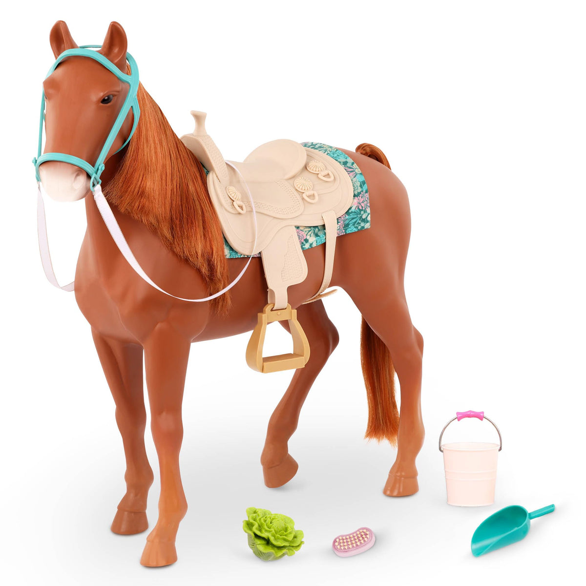 Our Generation  20 Toy Horse  Saddle & Grooming Pieces  18 Doll Accessories  Pretend Play  Toy for Kids Ages 3+  America