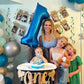 Metallic Blue Number 1 Balloon For First Birthday 40 Inch, 1St One Number Balloons Birthday Decorations For Girl Boy Toddler Bab