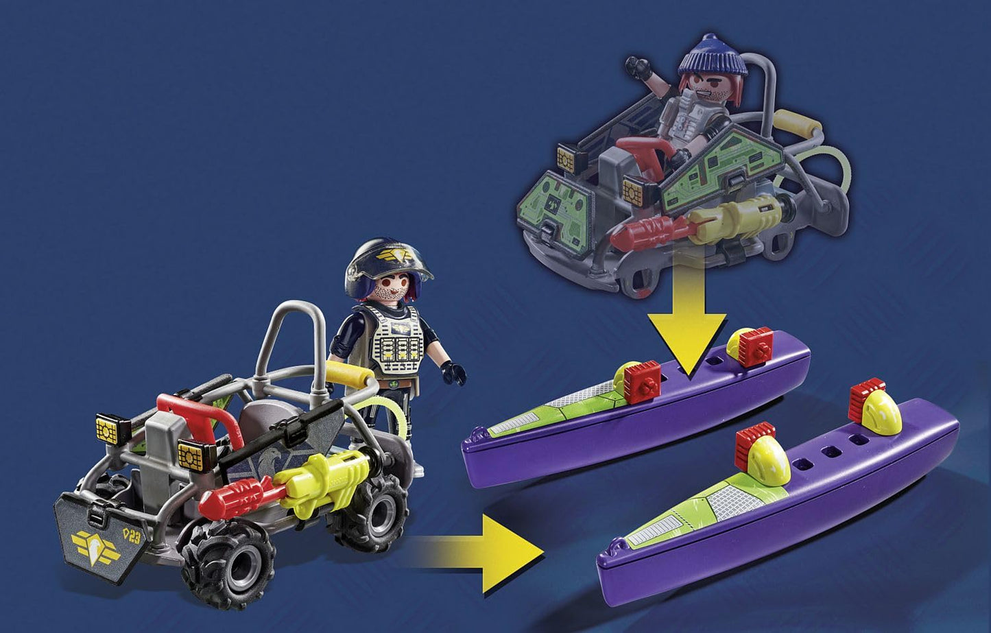 Playmobil Tactical Police All Terrain Quad - Multicolor - Model 71147 - Durable Plastic - Einheitsgröße