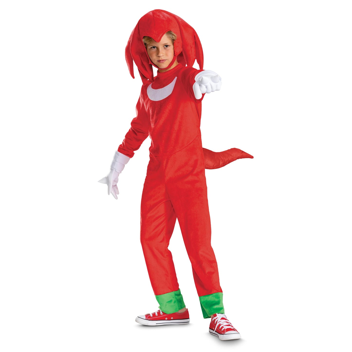 Disguise Sonic Knuckles Deluxe Costume For Kids, Official Sonic Movie 3 Costume With Headpiece And Gloves, Child Size (7-8)
