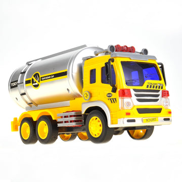 PowerTRC Push & Go Friction Powered Oil Truck Toy with Light and sound | Realistic Play Oil Tanker Truck Toy Gift for Boys and G