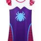 Lansidun Kids Girls Casual Dresses Fantasty Dress Ruffle Sleeve Playwear Graphic Outfits Clothes Daily Wear