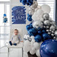 Partywoo 140 Pcs Blue And Silver Balloon Arch Kit, Blue Balloons Garland Kit With 4D Silver Balloons, Navy Blue Metallic Silver Balloons, Glitter Balloons For Birthday, Baby Shower, Wedding
