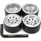 Hobbysoul Adjustable Offset 1.0 Beadlock Wheels Silver +1Mm Positive & -3Mm Negative Offset Heavy 1.0 Wheels Rims For Rc Micro C