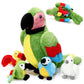 Meooeck 5 Pcs Christmas Macaw Parrot Plush Set 13 Inch Mommy Parrot Stuffed Animal With 4 Cute Plush Baby Parrot In Her Belly So