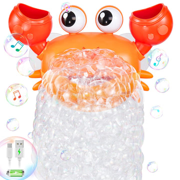 Gigilli Crab Baby Bath Toys, Rechargeable Bath Bubble Machine For Toddler Easter Basket Stuffers, Bathtub Bubble Maker With Music For Kids Ages 1-3 6-12 12-18 Months Boys Girls 1St Birthday Gifts